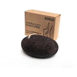 Pumice Stone Foot and Hand Scrubber - Natural Lava Stone for Callus Remover, Foot Exfoliation, Hand Scrub, Pedicure Tool, Dry Skin Remover, Promote Healthy Foot and Hand Care (Black)