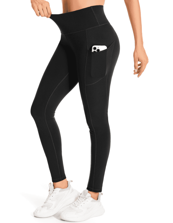 RDRKR Women's Thick Fleece High-Rise Activewear Leggings with Pockets, Gray, 1 Count - Image 4